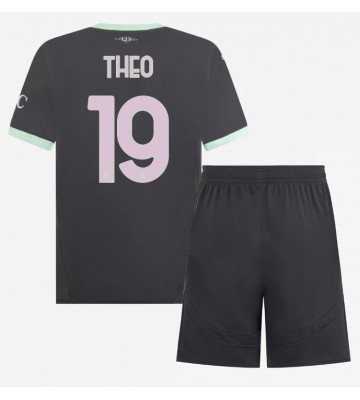 AC Milan Theo Hernandez #19 Tercera Equipación Niños 2024-25 Manga Corta (+ Pantalones cortos)